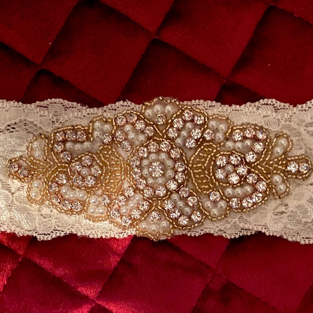 Rose gold bridal Garter